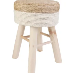 Home Deco Factory Bijzet kruk Mirage - Ibiza/boho - dennenhout