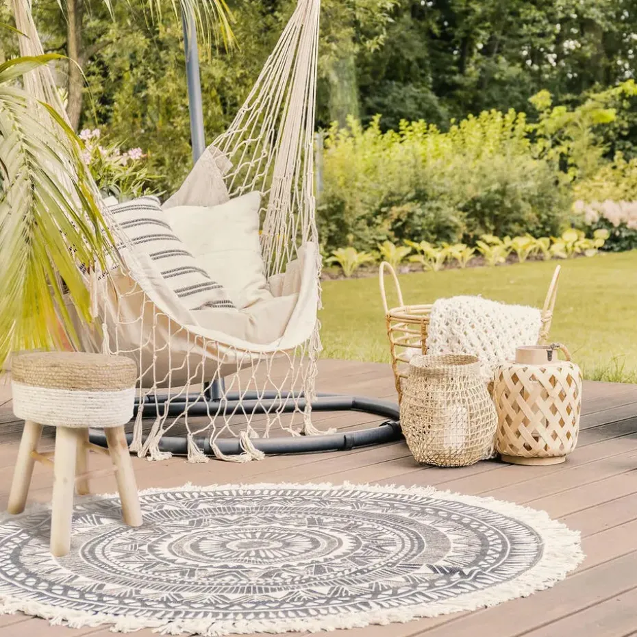 Home Deco Factory Bijzet kruk Mirage - Ibiza/boho - dennenhout