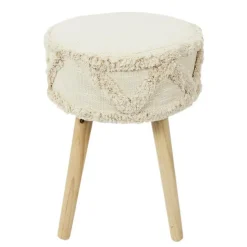 Home Deco Factory Bijzet krukje model Macrame - naturel - H41 cm