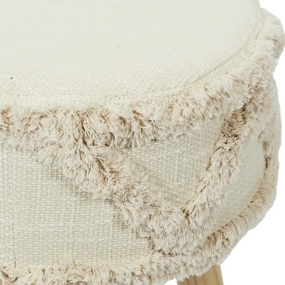 Home Deco Factory Bijzet krukje model Macrame - naturel - H41 cm