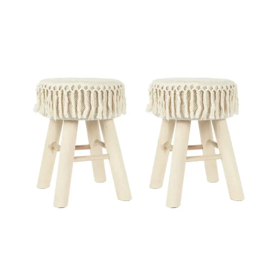 Home Deco Factory Krukje - hout - beige - bohemian - ibiza - deco