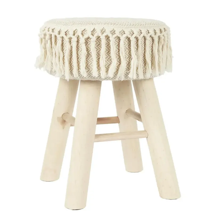 Home Deco Factory Krukje - hout - beige - bohemian - ibiza - deco