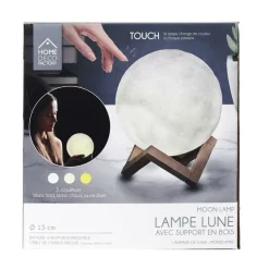 Home Deco Factory Maanlamp - met houder - 3D - touch - oplaadbaar