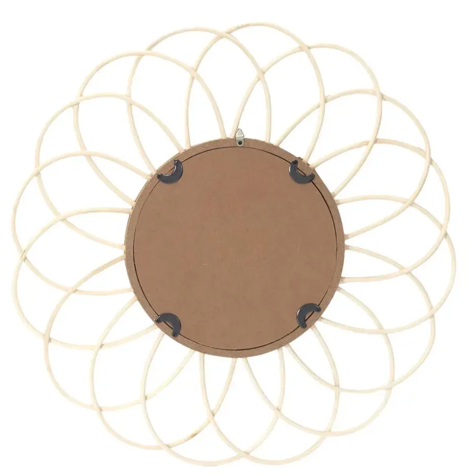 Home deco factory Rotanspiegel - bloem - D50 cm - bohemian
