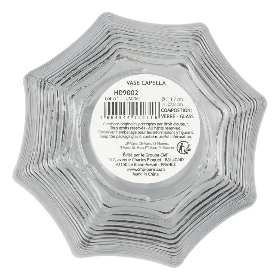 Home deco factory vaas Capella - boeket - glas - groen- H28 cm