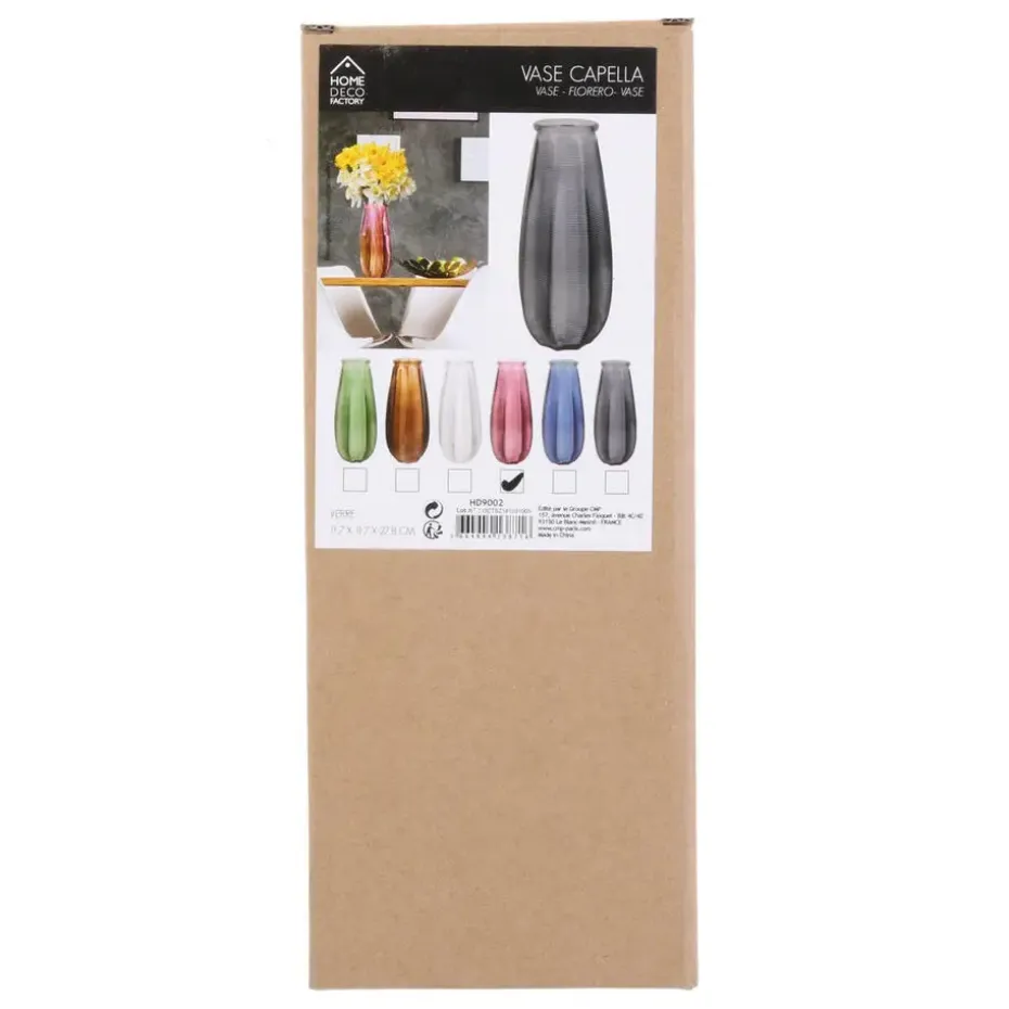 Home deco factory vaas Capella - boeket - glas - groen- H28 cm