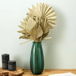 Home deco factory vaas Capella - boeket - glas - groen- H28 cm