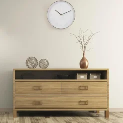 Home Deco Factory Wandklok - D30 cm - koper/wit - kunststof