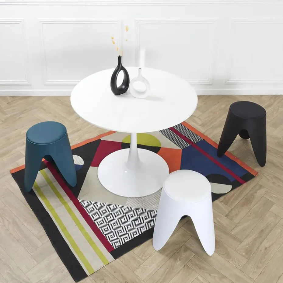 Home Deco Factory zit kruk - kunststof - zwart - 30 x 46 cm