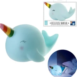 Home Deco Kids LED Nachtlampje - Walvis - aan/uit knop - 20 cm