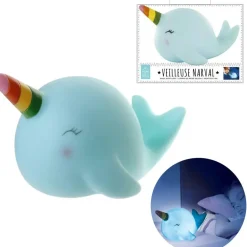 Home Deco Kids LED Nachtlampje - Walvis - aan/uit knop - 20 cm