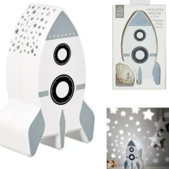 Home Deco Kids Nachtlampje - Raket met muurprojectie - 15 cm