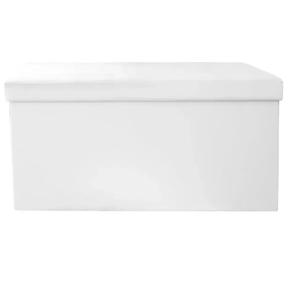 Home Deco Poef - Essence - MDF/polyester - wit - 76 x 38 cm