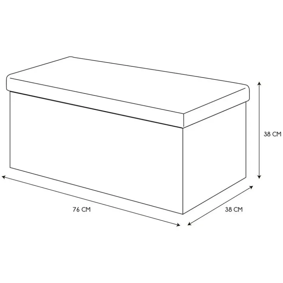 Home Deco Poef - Essence - MDF/polyester - wit - 76 x 38 cm