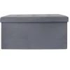 Home Deco Poef Chique - opbergbox - grijs - 76 x 38 cm