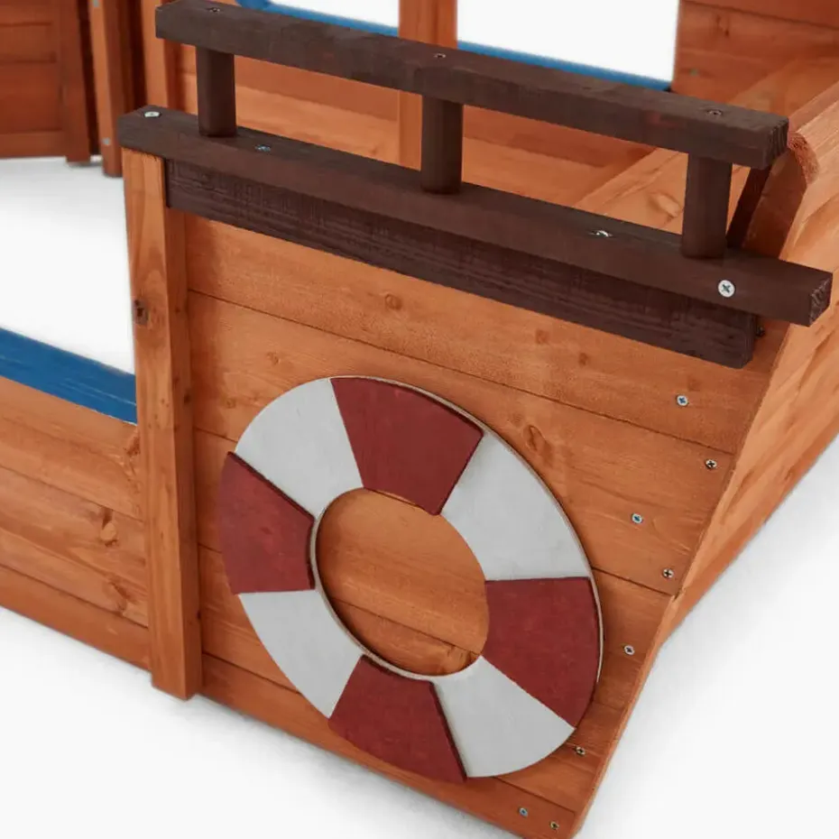 HOME DELUXE - Scheepszandbak met bankje MATSCHEKISTE - 160 x 78 cm