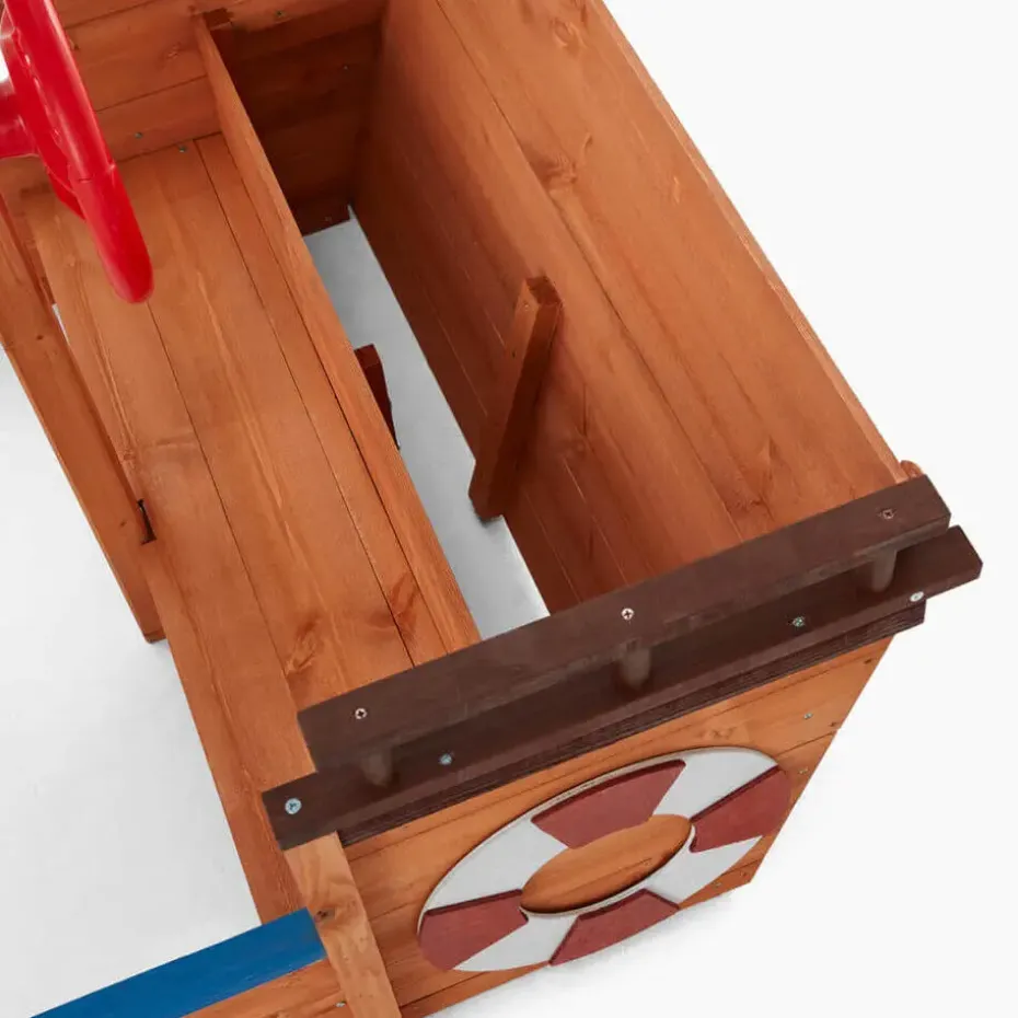 HOME DELUXE - Scheepszandbak met bankje MATSCHEKISTE - 160 x 78 cm