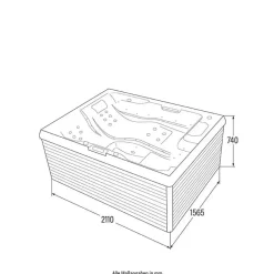 HOME DELUXE Buitenwhirlpool STREAM PURE 211 x 156 cm