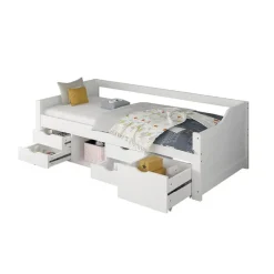 HOME DELUXE COSMOS kinderbed met lades en matras - 90 x 200 cm wit