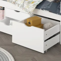 HOME DELUXE COSMOS kinderbed met lades en matras - 90 x 200 cm wit