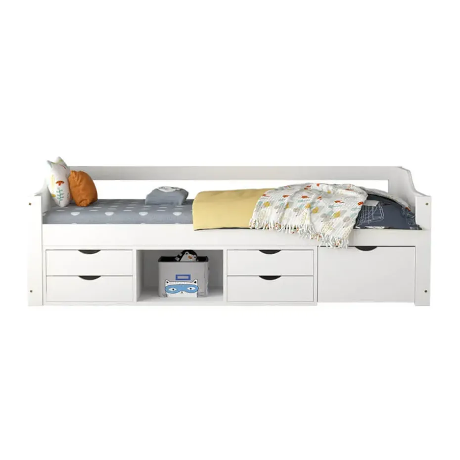 HOME DELUXE COSMOS kinderbed met lades en matras - 90 x 200 cm wit