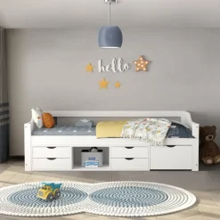 HOME DELUXE COSMOS kinderbed met lades - 90 x 200 cm wit