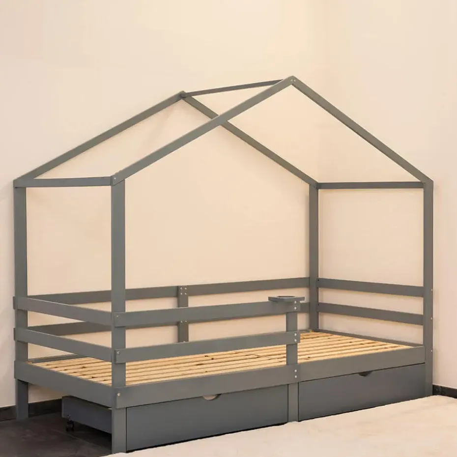 HOME DELUXE kinderbed WOLKENLAND grijs met lades