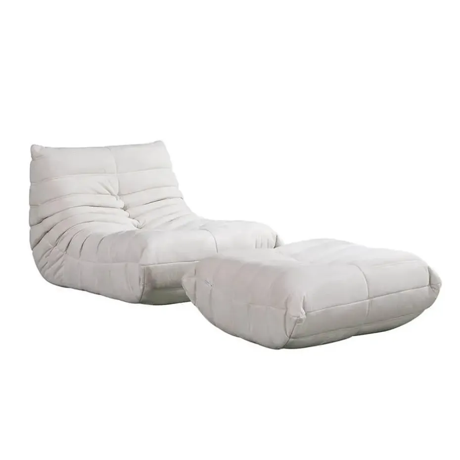 HOME DELUXE Relax fauteuil met kruk CHILL - Beige