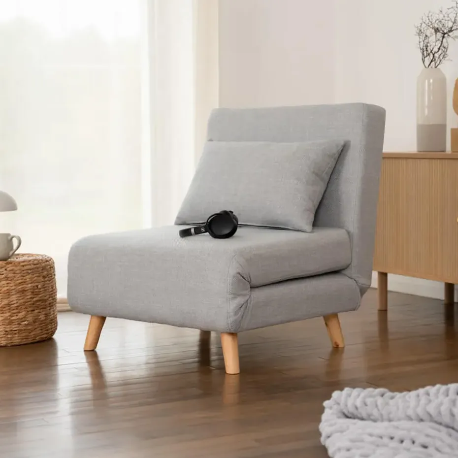 HOME DELUXE Slaapstoel SNOOZE - Grijs 79 x 28 x 132 cm