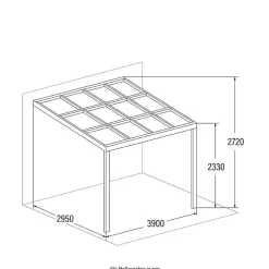 HOME DELUXE SOLIS DELUXE terrasoverkapping grijs 390 x 295 x 233 / 272 cm