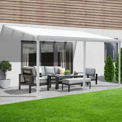 HOME DELUXE terrasoverkapping SOLIS wit 496 / 503 x 300 / 303 x 278 / 226 cm