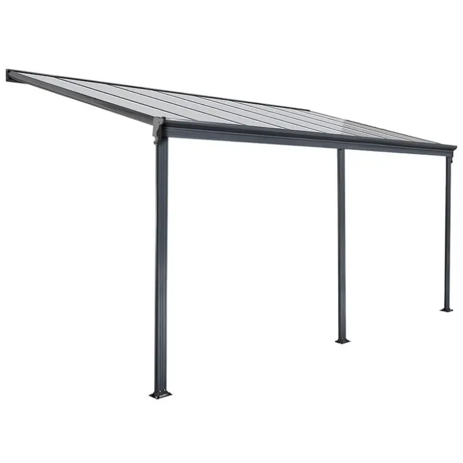 HOME DELUXE Terrasoverkapping SOLIS Grijs 435 / 442 x 300 / 303 x 278 / 226 cm