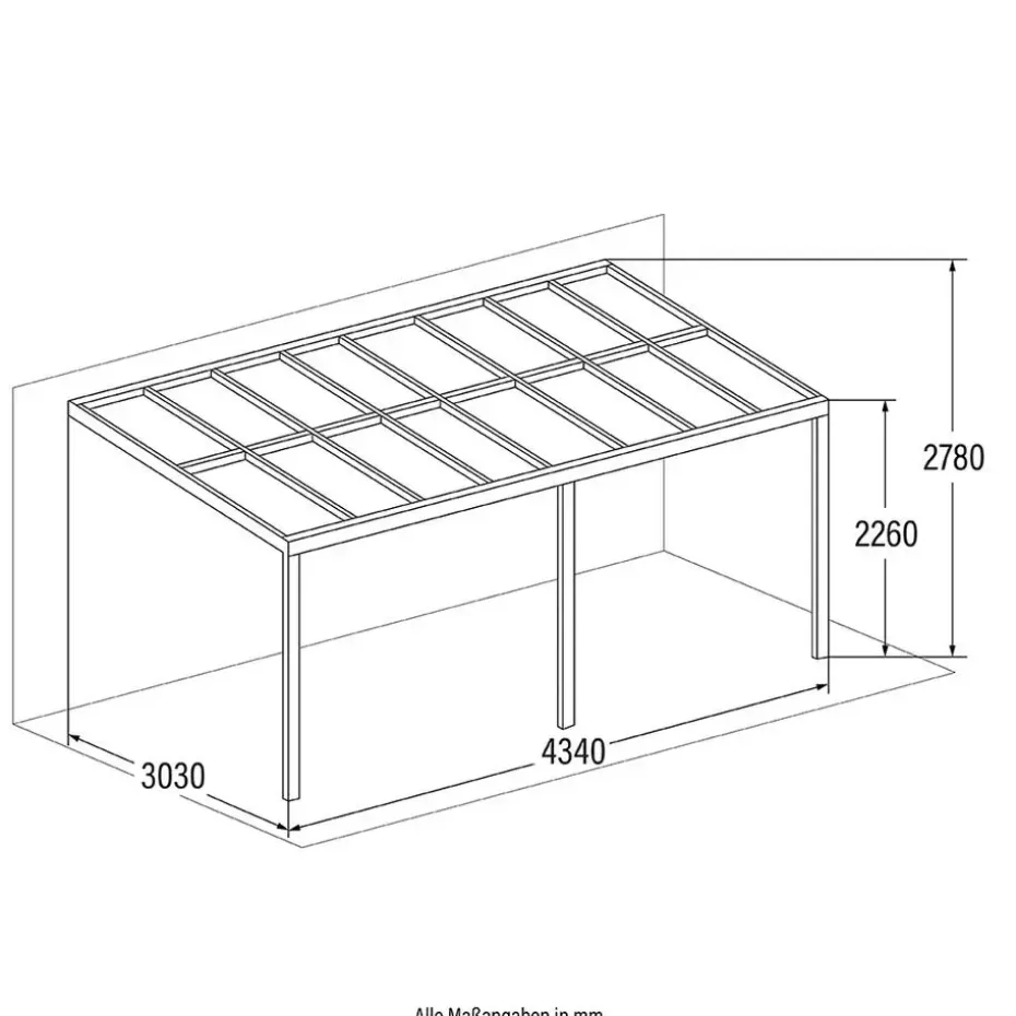 HOME DELUXE Terrasoverkapping SOLIS Grijs 435 / 442 x 300 / 303 x 278 / 226 cm