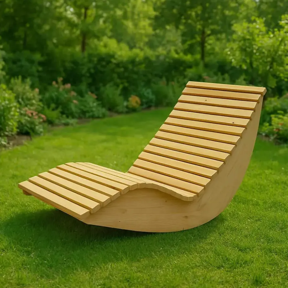 HOME DELUXE Wave houten ligstoel WOLGA - 60 cm