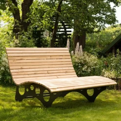 HOME DELUXE wave houten ligstoel TAIGA - 150 cm