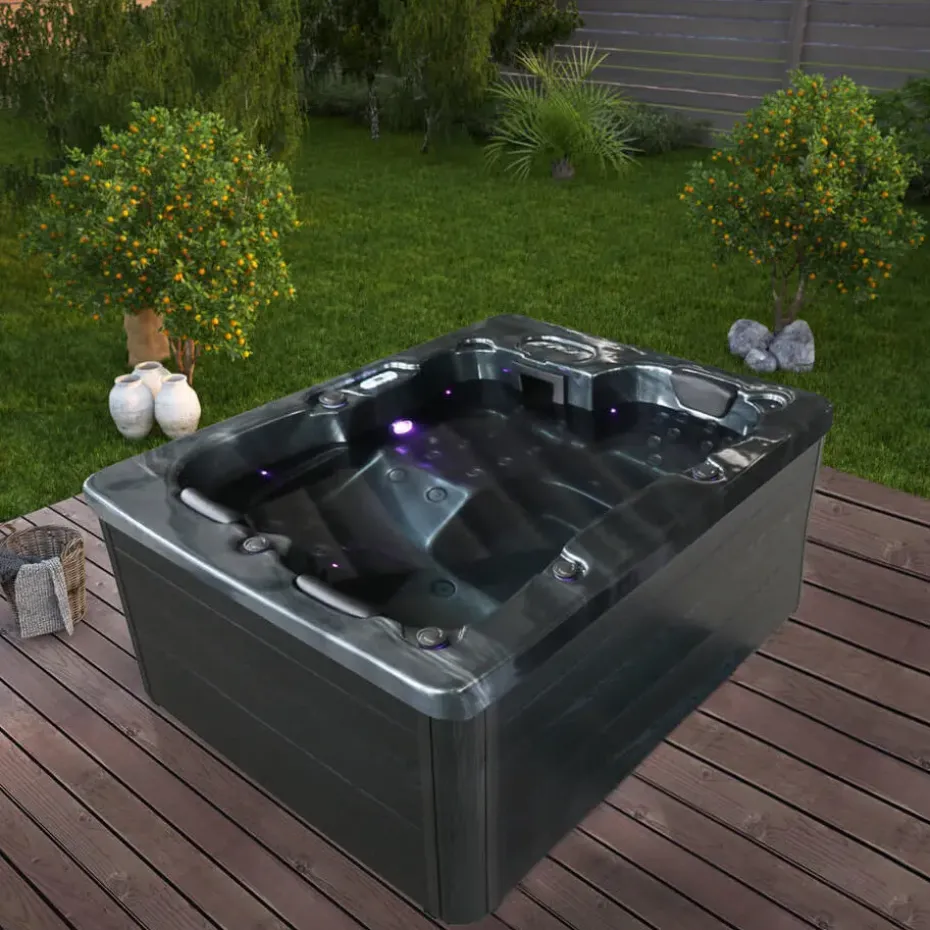 HOME DELUXE Whirlpool buiten ZWART MARBLE Puur