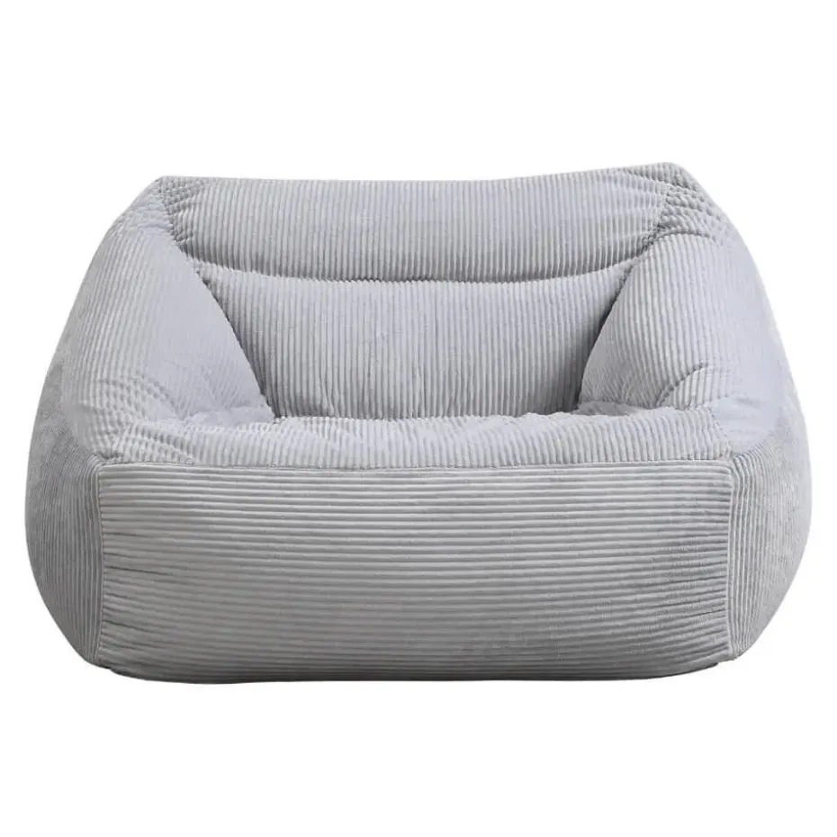 HOME DELUXE zitzak COSY lichtgrijs incl. krukje
