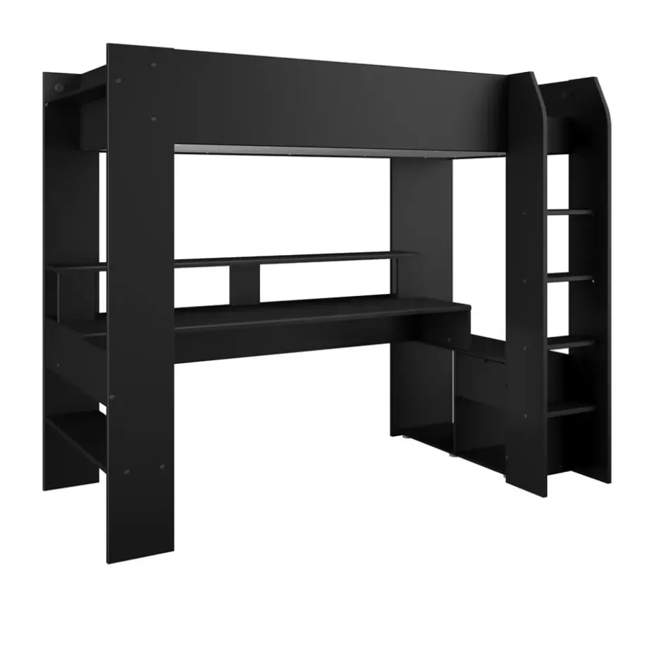 Hoogslaper Justin met LED - zwart - 90x200 cm