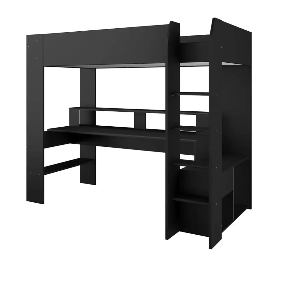 Hoogslaper Justin met LED - zwart - 90x200 cm