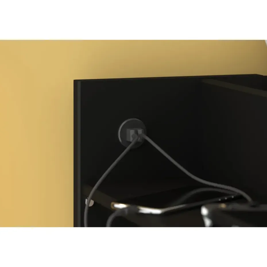 Hoogslaper Justin met LED - zwart - 90x200 cm