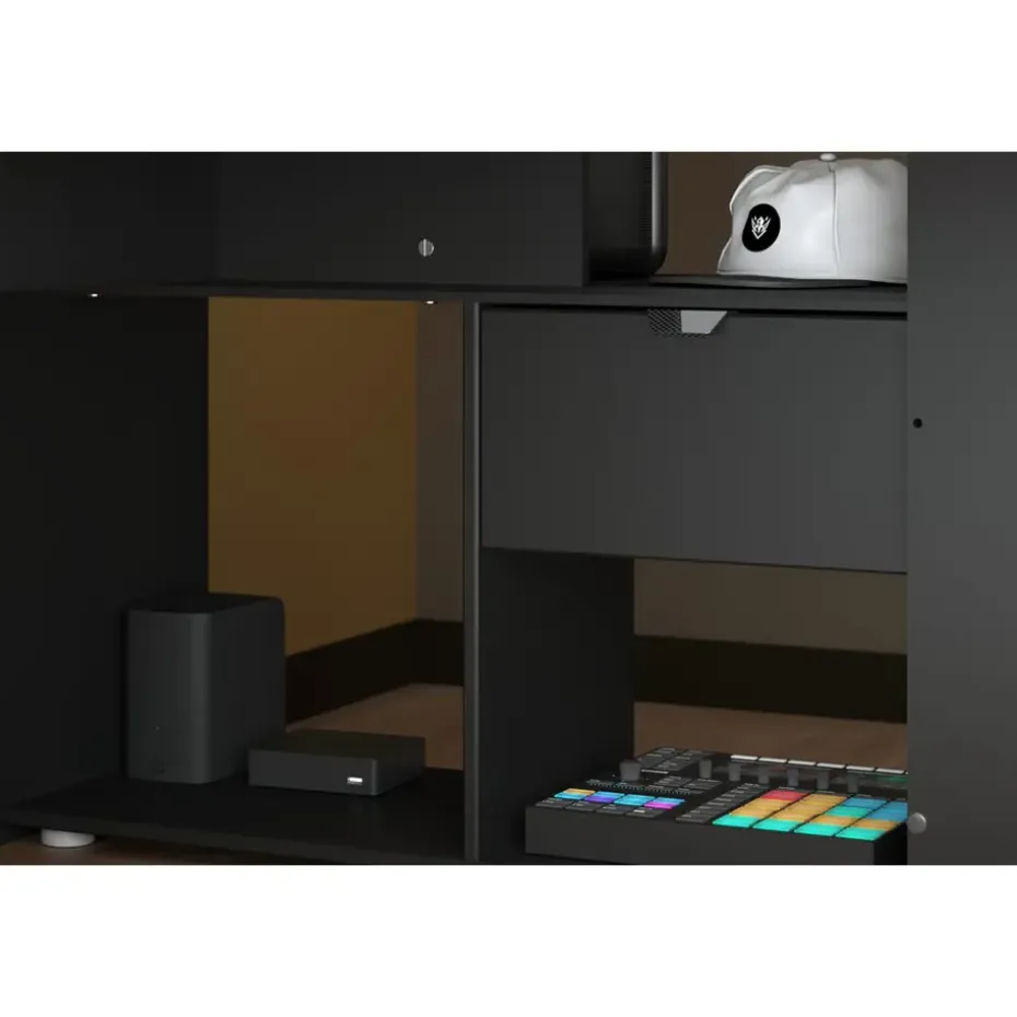 Hoogslaper Justin met LED - zwart - 90x200 cm