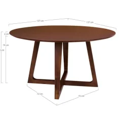 House Nordic Eetkamertafel Hellerup Walnoot Ø137 cm