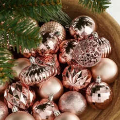 House of Seasons Kerstballen Set - 60 Stuks - Roze
