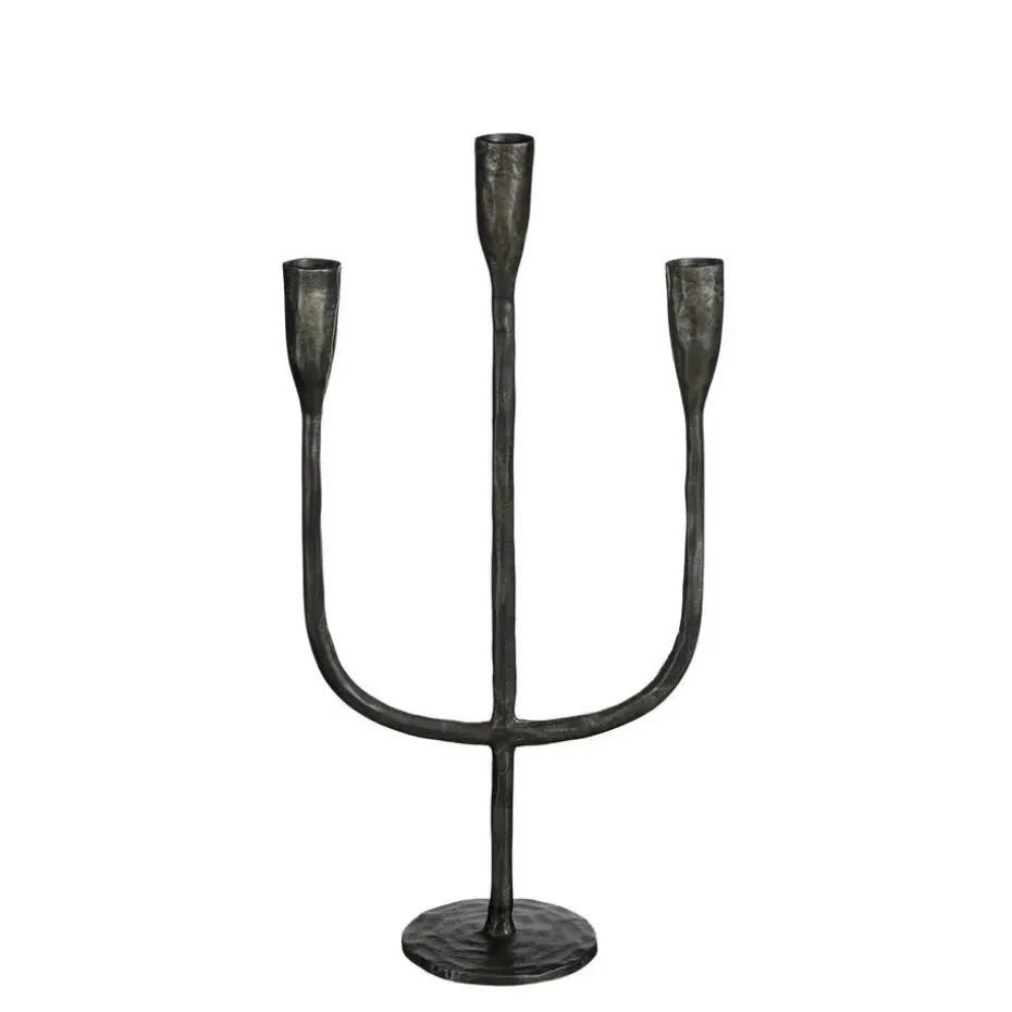 House of Seasons Stretto Kandelaar - L21 x B9,5 x H40,5 cm - Zwart