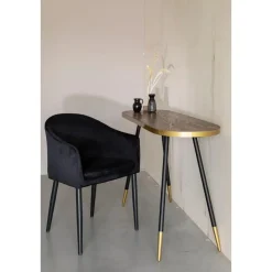 Housecraft Denise Consoletafel/ Wandtafel Hout 121x 91 cm Bruin/ Goud