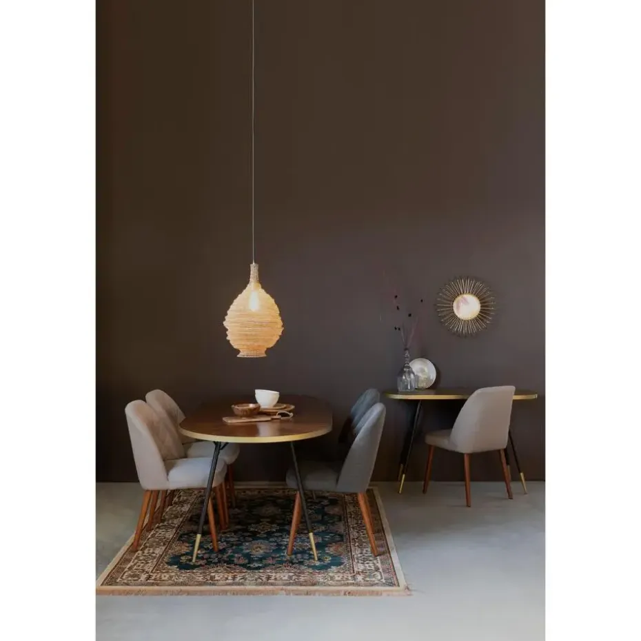 Housecraft Denise Consoletafel/ Wandtafel Hout 121x 91 cm Bruin/ Goud