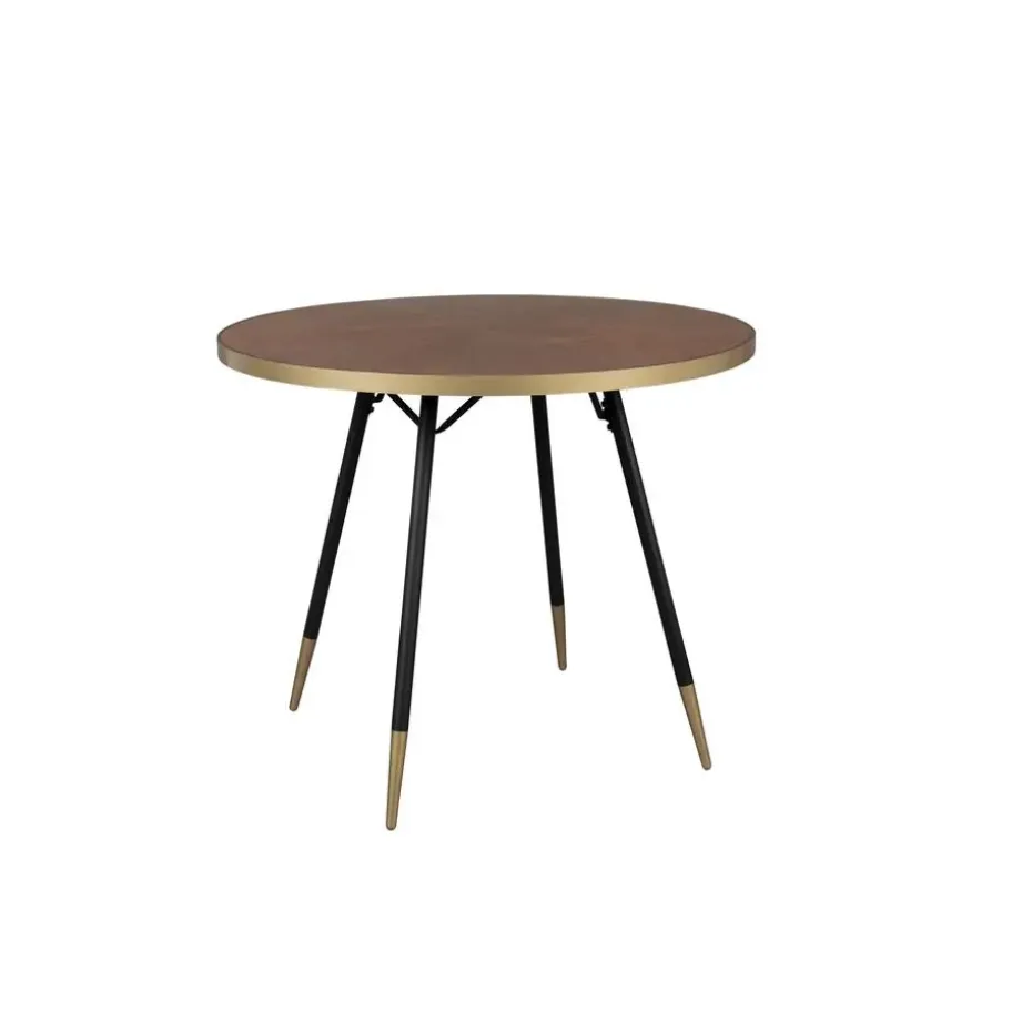 Housecraft Denise Eettafel Hout Rond 91 cm Bruin/ Goud