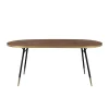 Housecraft Denise Eettafel Hout Ovaal 180x90 cm Bruin/ Goud