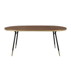 Housecraft Denise Eettafel Hout Ovaal 180x90 cm Bruin/ Goud