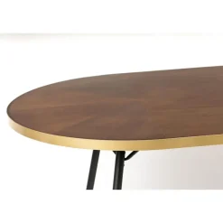 Housecraft Denise Eettafel Hout Ovaal 180x90 cm Bruin/ Goud